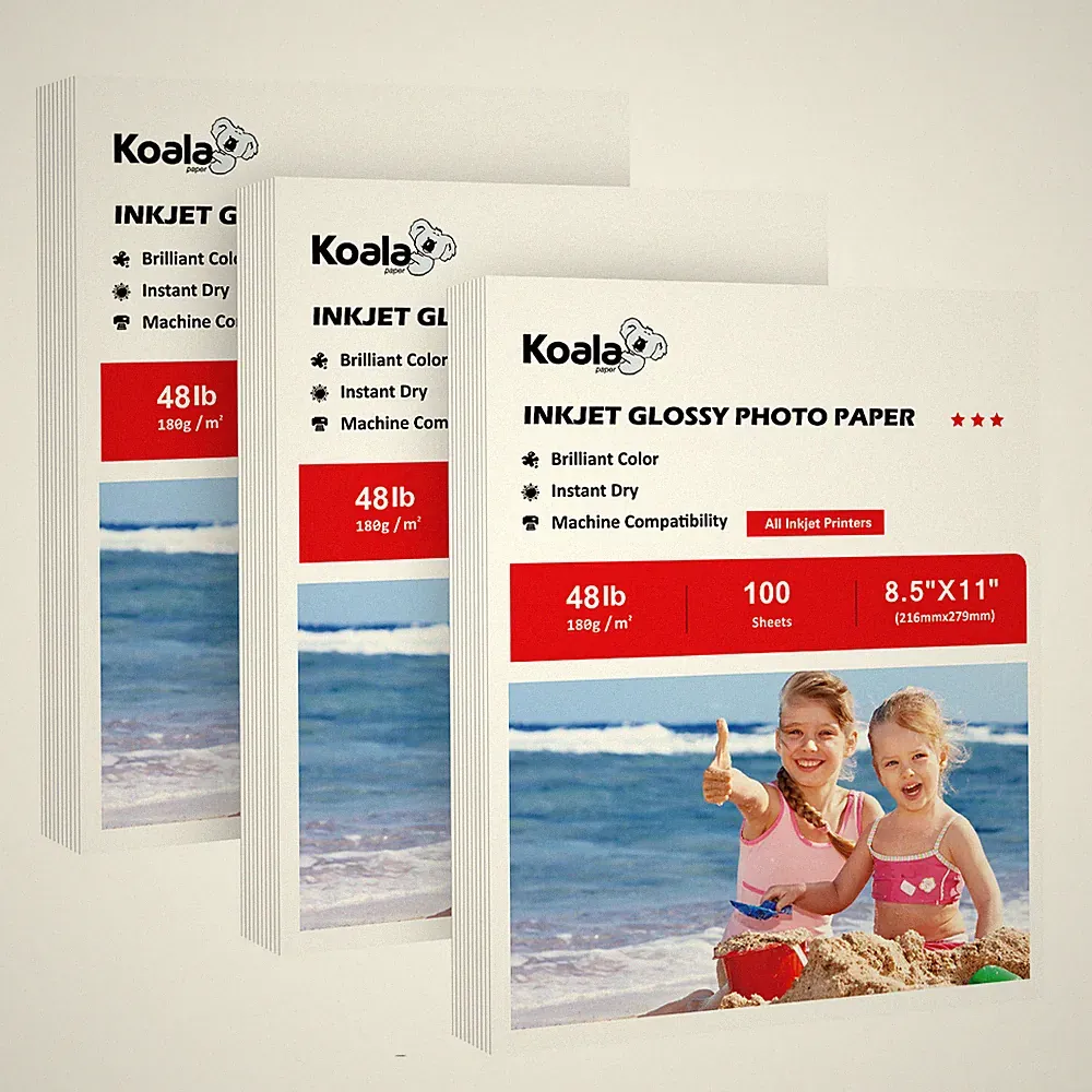 300 Sheets Koala Photo Paper 8.5 x 11 Glossy 48lb Inkjet Printer Epson HP Canon