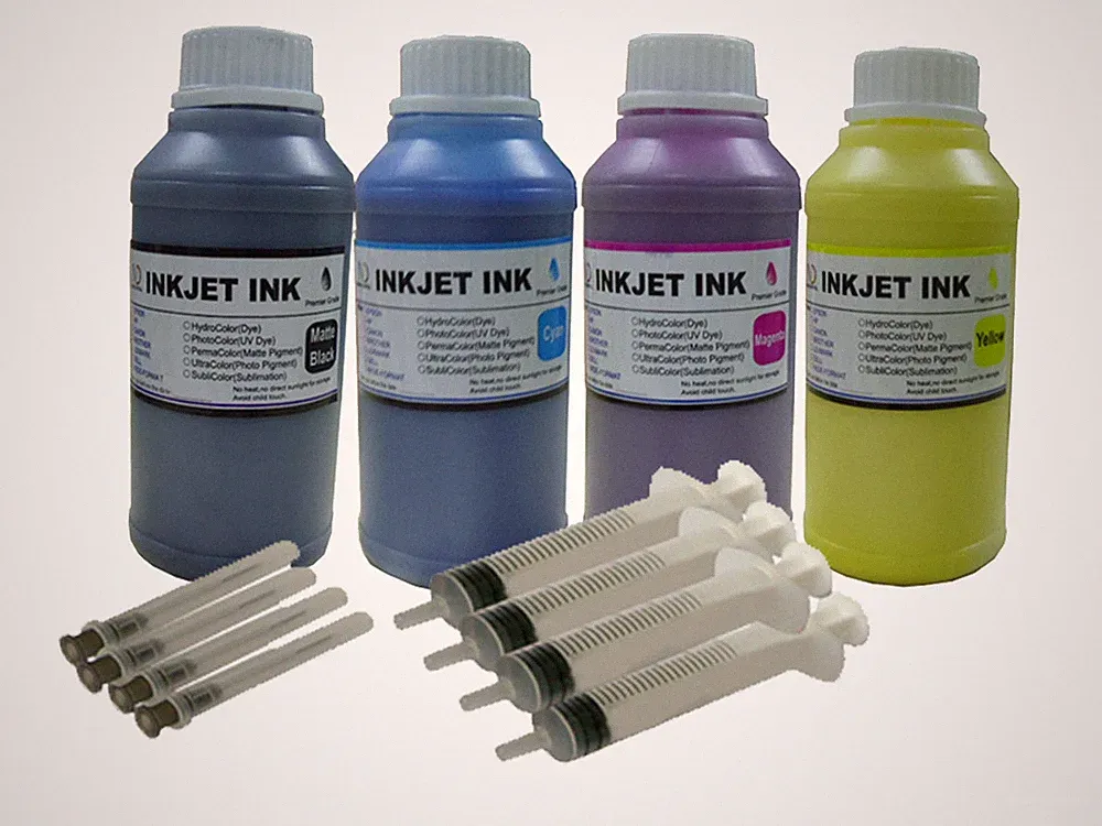 4x250ml ND® water-base Coat Pigment inkjet ink for any textile fabric printing