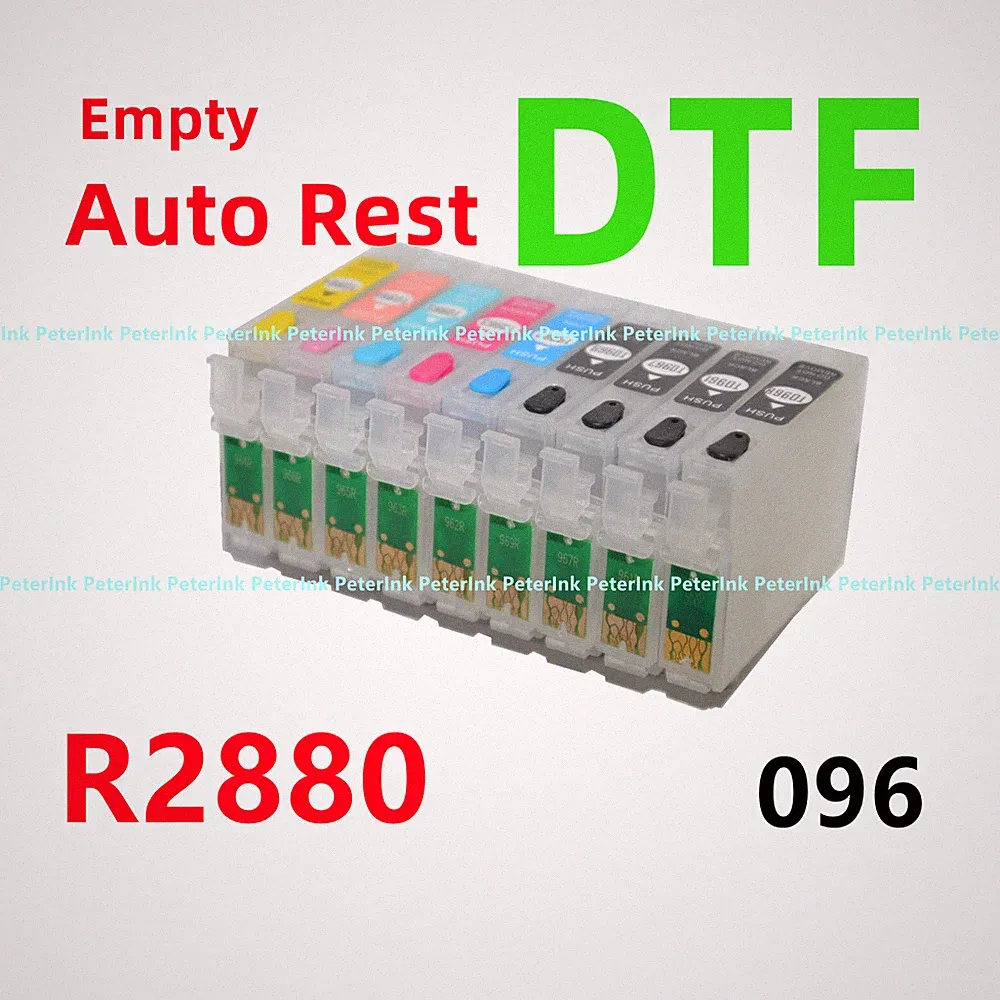 9 Empty Refillable Ink Cartridge for Stylus Photo R2880 T096 96 DTF printing *