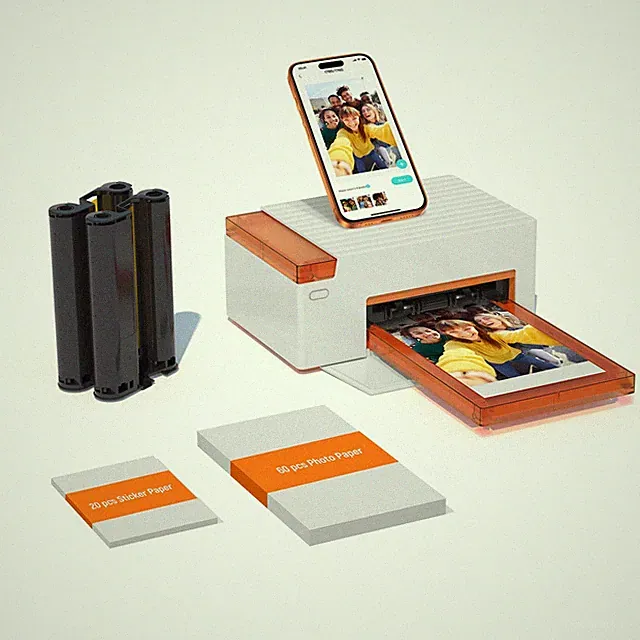 Amber M110 Bluetooth Photo Printer 80 Sheets, Portable Photo Printer for iPho...