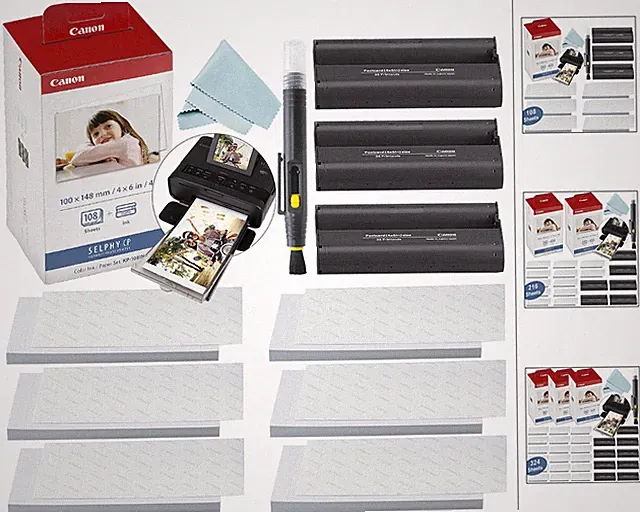 Canon KP-108IN Color Ink/Paper Set Lot SELPHY 910 CP1500 CP1300 CP1200 Value Kit