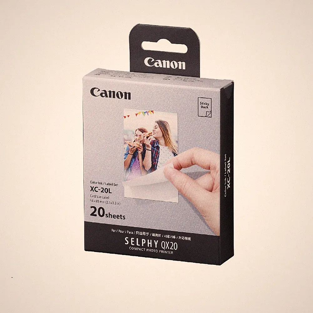 Canon XC-20L Color Ink/Paper Set for SELPHY QX20 Photo Printer, 20 Sheets