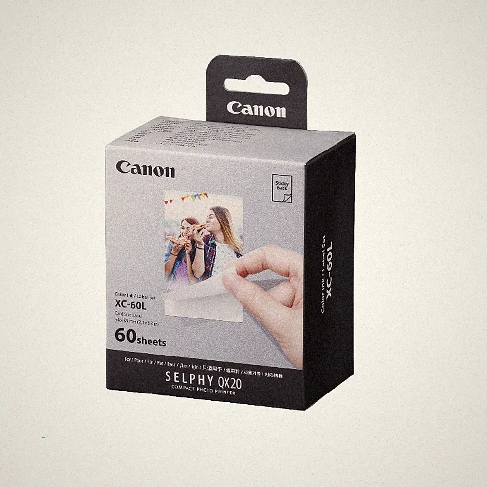 Canon XC-60L Color Ink/Paper Set for SELPHY QX20 Photo Printer, 60 Sheets
