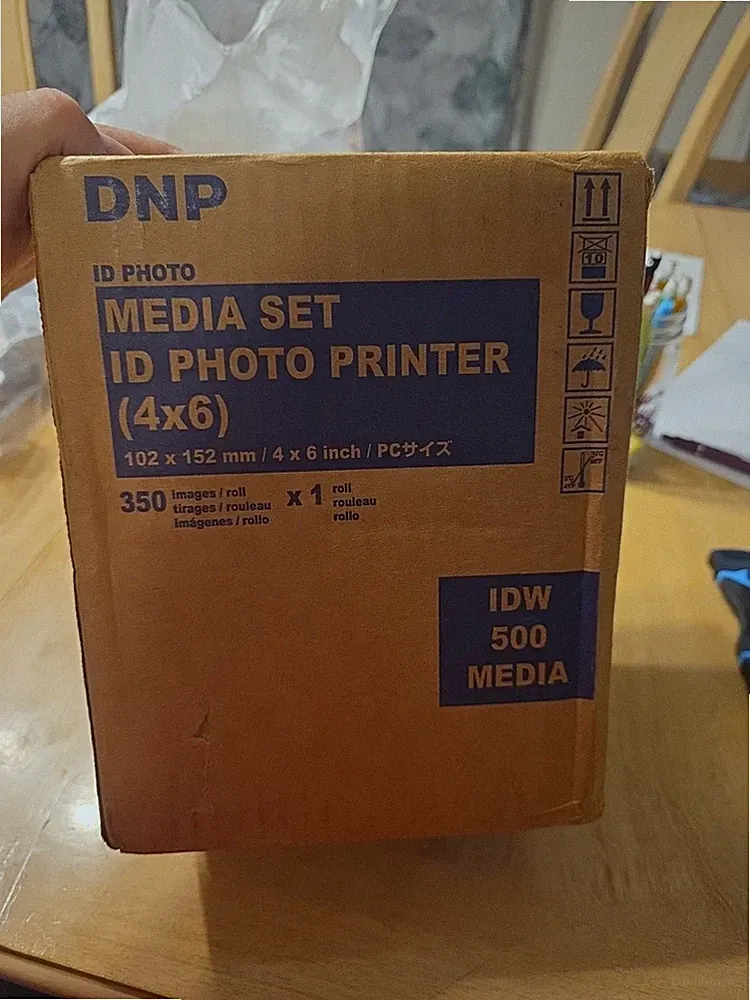 DNP 4x6" Paper and Ink Roll Media Set for IDW500 ID Photo Printer, 350 Prints