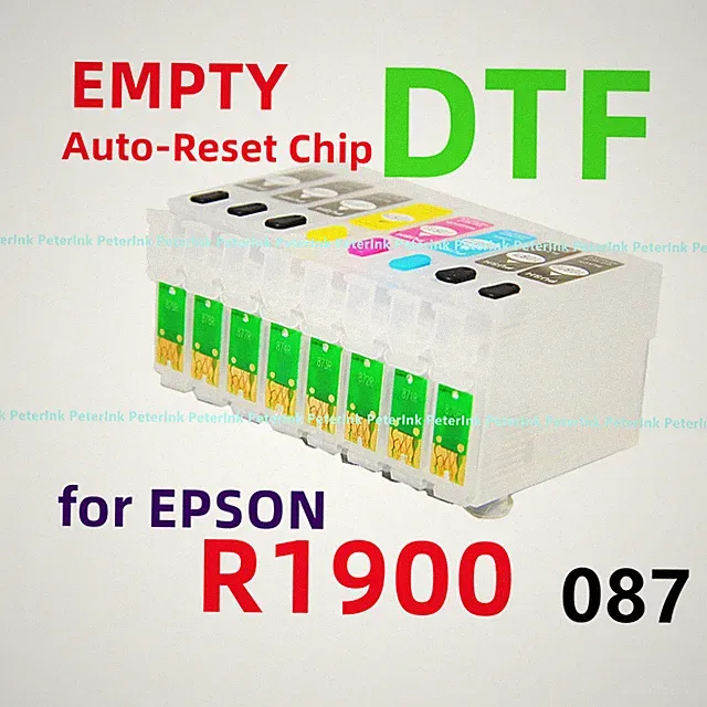 Empty Refillable Ink Cartridge Stylus Photo R1900 Printer T087 87 DTF Printing