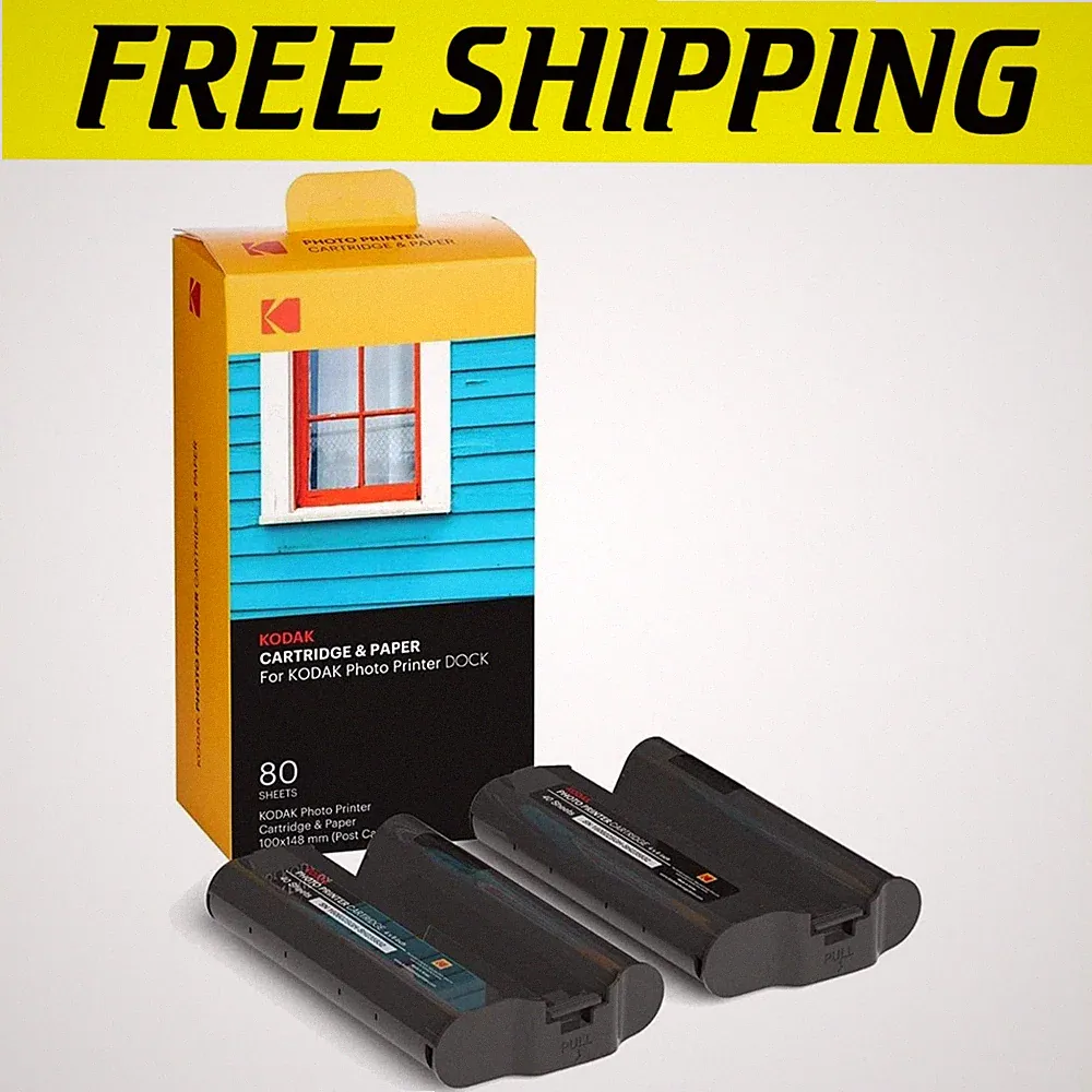 Ink Cartridge & Paper Set for Dock Photo Printer - 80 Pack