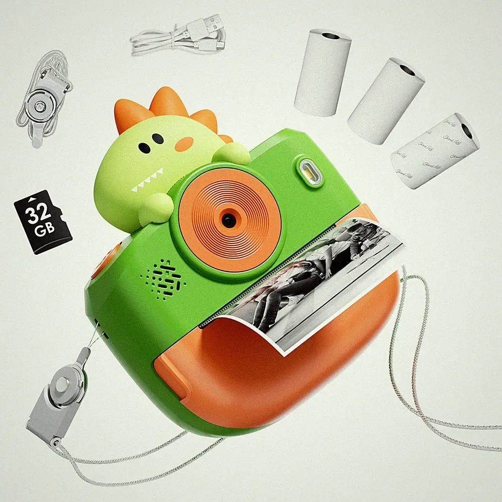 Kids Camera Instant Printer with 3 Sticker Paper Gift for Christmas Birthday Toy
