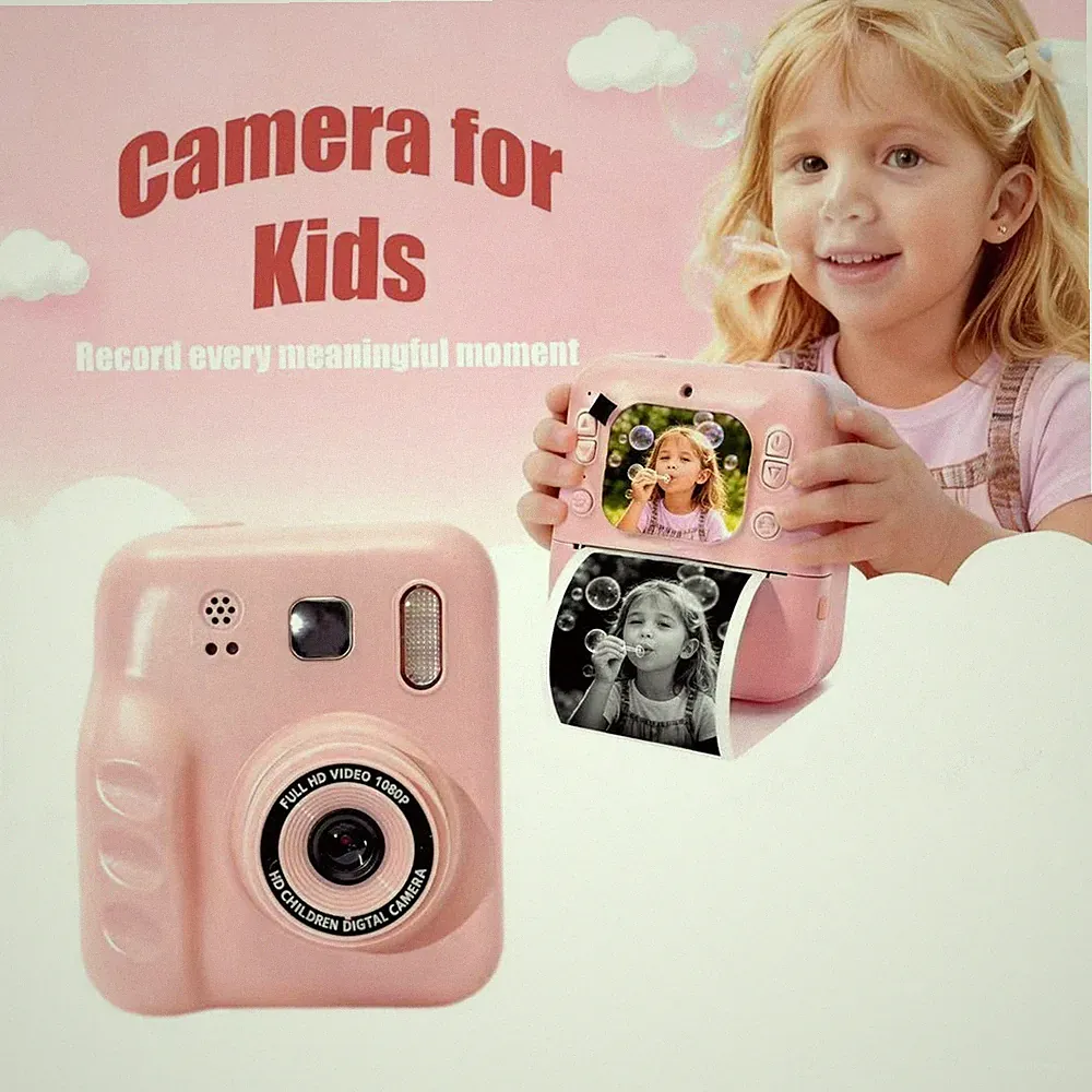 Kids Instant Digital Cameras with Print Paper Thermal Printer for Boys,Girls
