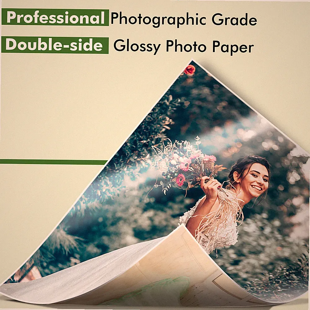 Lot 50-300 Double Sided Photo Paper 8.5x11 Glossy 69lb Thick for Inkjet Printers