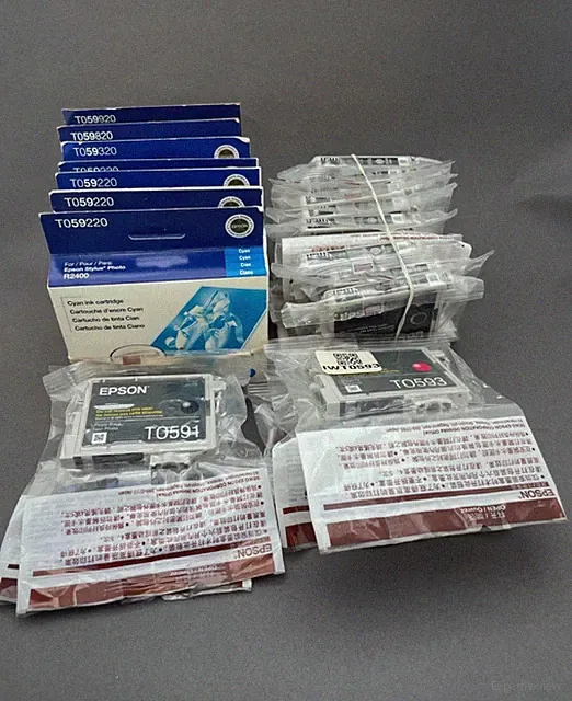 Lot of 22 GENUINE Epson UltraChrome K3 sealed ink cartridges Epson Photo R2400