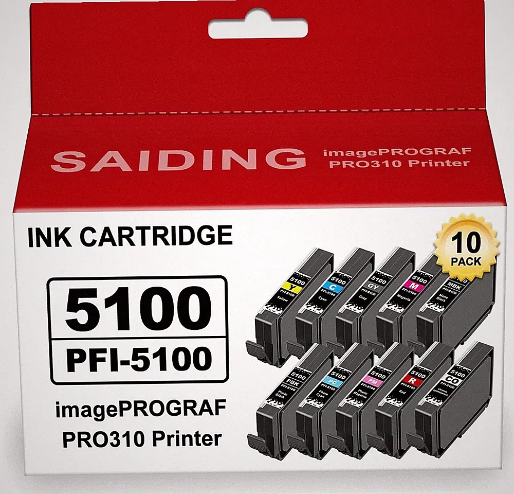 PFI-5100 Ink Cartridge for Canon imagePROGRAF PRO310 MBK PBK C M Y R GY PC PM CO