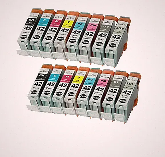 Print Ink Jet Cartridges Combo for CLI 42 CL42 Canon Pixma Pro-100 Photo Printer
