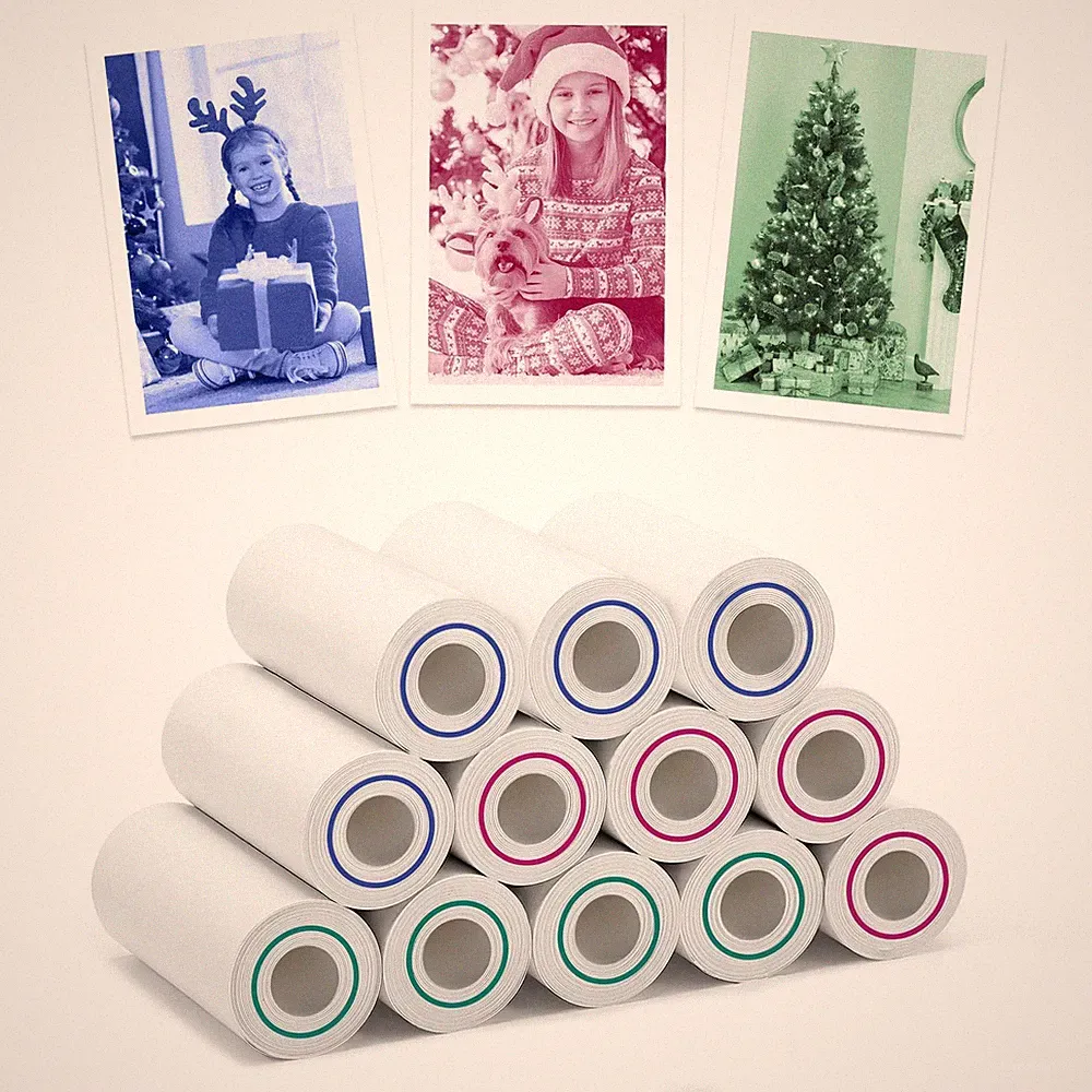 White-Based 3 Colors Thermal Paper for Kids Camera Instant Print - HD Photo P...