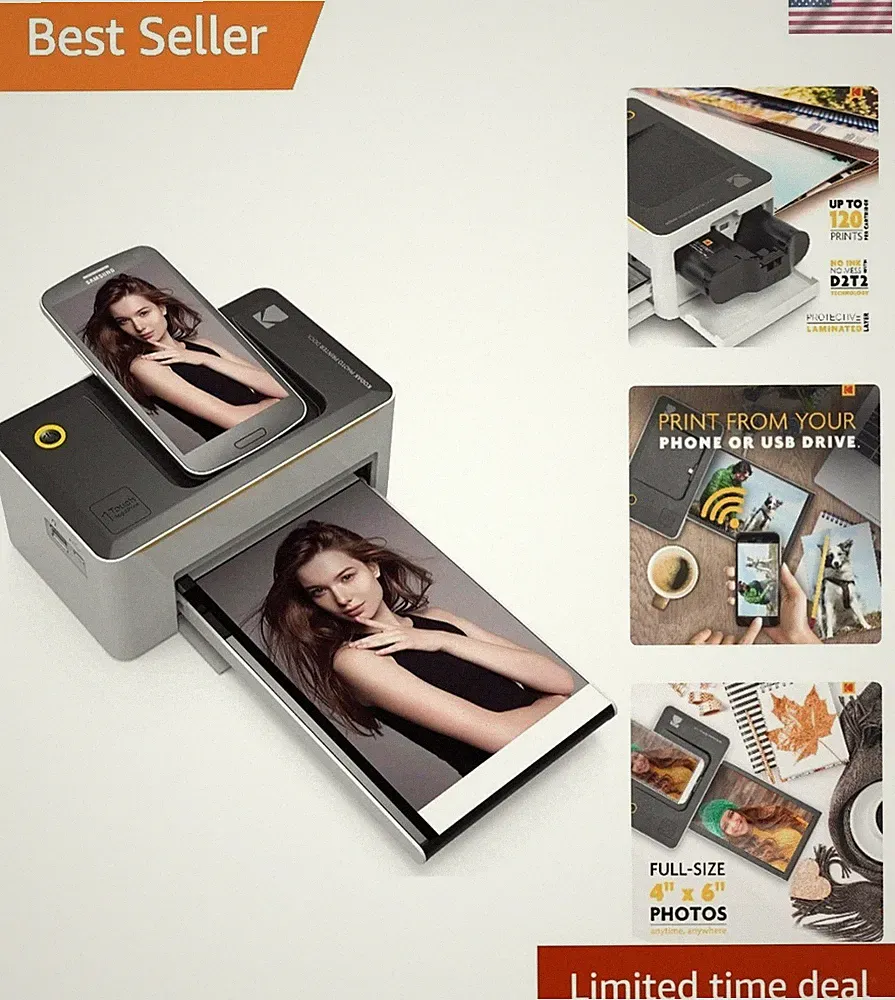 Wireless 4x6” Photo Printer - Instant, High-Quality Prints for iOS & Android